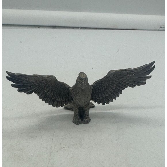 Vintage Spoontiques Pewter Bald Eagle Wings Spread Miniature Figurine - Picture 1 of 6